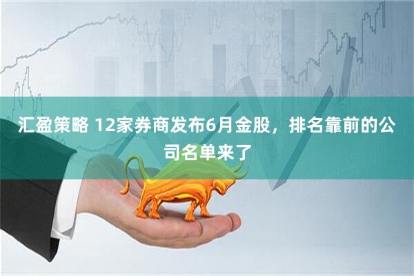 汇盈策略 12家券商发布6月金股，排名靠前的公司名单来了