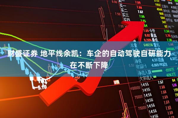 财盛证券 地平线余凯：车企的自动驾驶自研能力在不断下降
