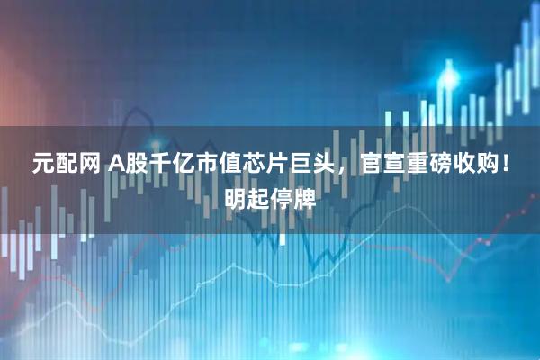 元配网 A股千亿市值芯片巨头，官宣重磅收购！明起停牌
